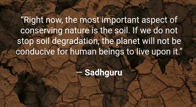 Great initiative! The health of the soil is in danger and by link the health of all life on our planet. Indeed, the soil is the support of all life. It’s time to preserve and regenerate it.
Action now: savesoil.org
#UNited4Land 
#SaveSoil
#ConsciousPlanet
