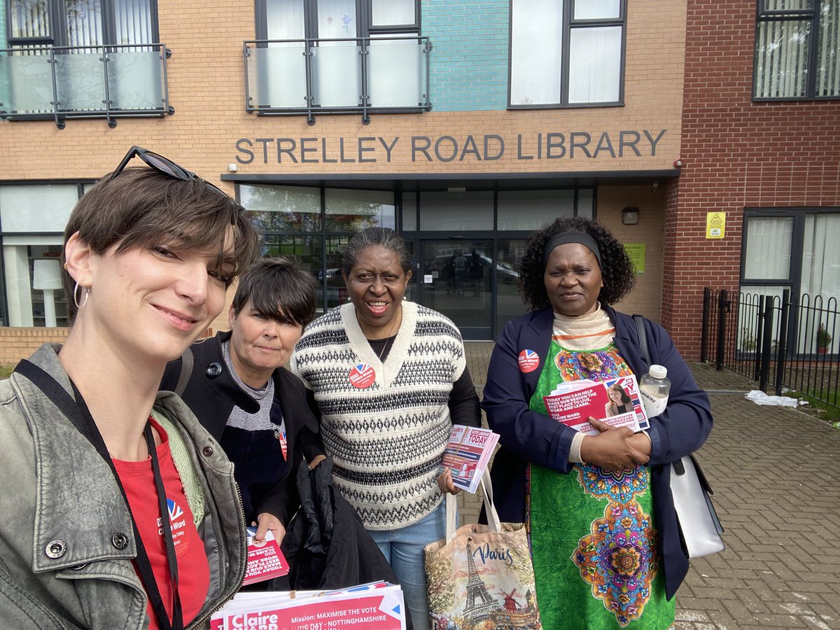 Out and about in Aspley with the @LordMayorNottm Patience Idefiora, and Faith Gakanje-Ajala, getting out the vote for @ClaireWard4EM and @garygodden Vote Today. Vote Labour 🌹