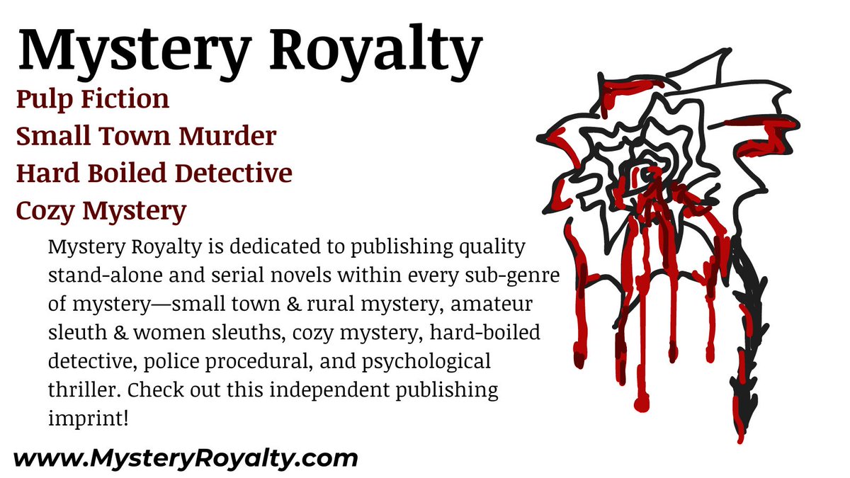 Love mystery novels? Check out this independent publishing imprint!

mysteryroyalty.com

#mysterynovels #hardboiled #cozymystery #detectivenovels #amateursleuth #sleuthers #smalltownmystery #smalltownmurder #indiepub #mysterybooks #mysteryimprint #independentpublishinghouse