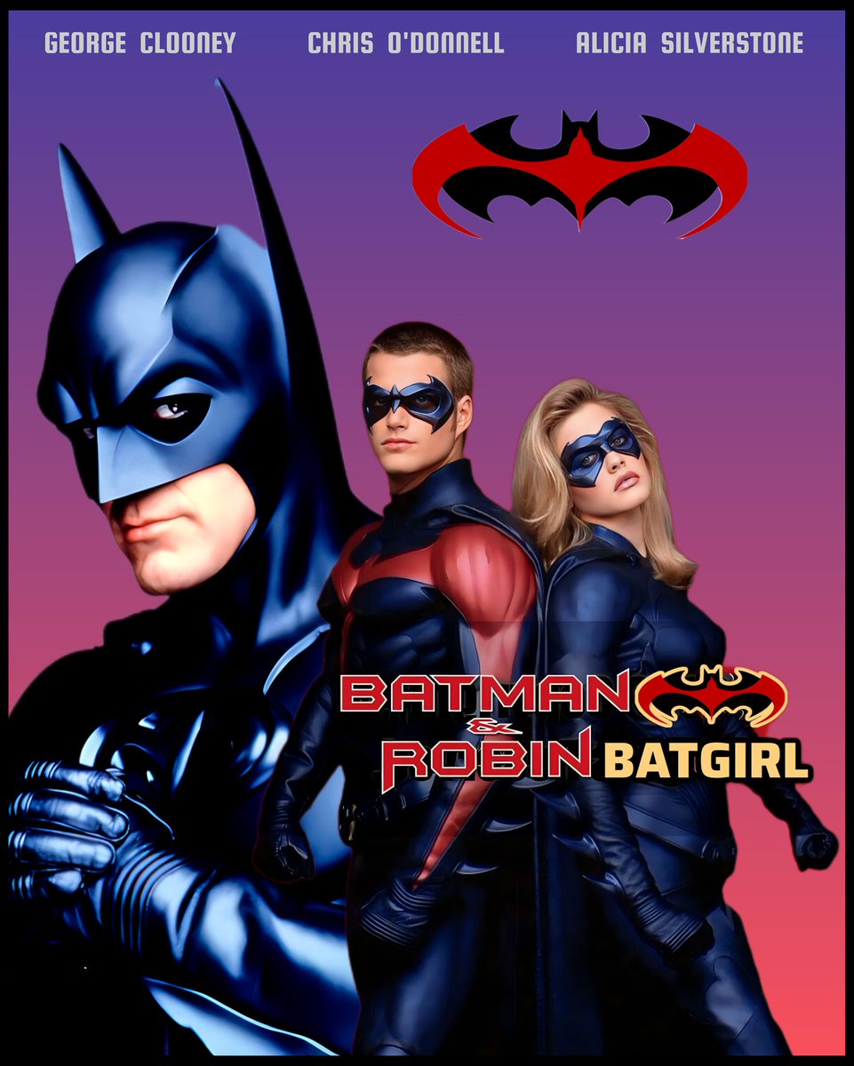 George Clooney - BATMAN  / Chris O'Donnell - ROBIN / Alicia Silverstone - BATGIRL / 🎬Filme: (BATMAN & ROBIN) de 1997.  

#GeorgeClooney #Batman #ChrisODonnell #Robin #AliciaSilverstone #Batgirl #BatFamily #BatmanAndRobin #90s #Anos90 #DC #HomemMorcego