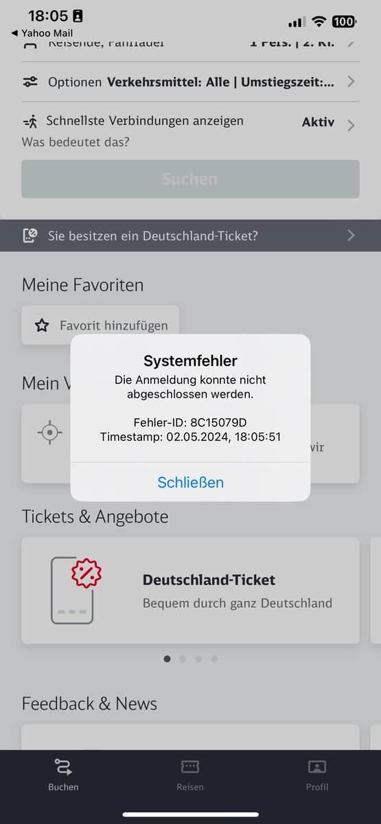 @DB_Bahn hallo ich kann mich nicht im navigator einloggen - was soll ich tun / deinstalliert  - installiert hab ich die App schon - wollte ein deutschlandticket  kaufen