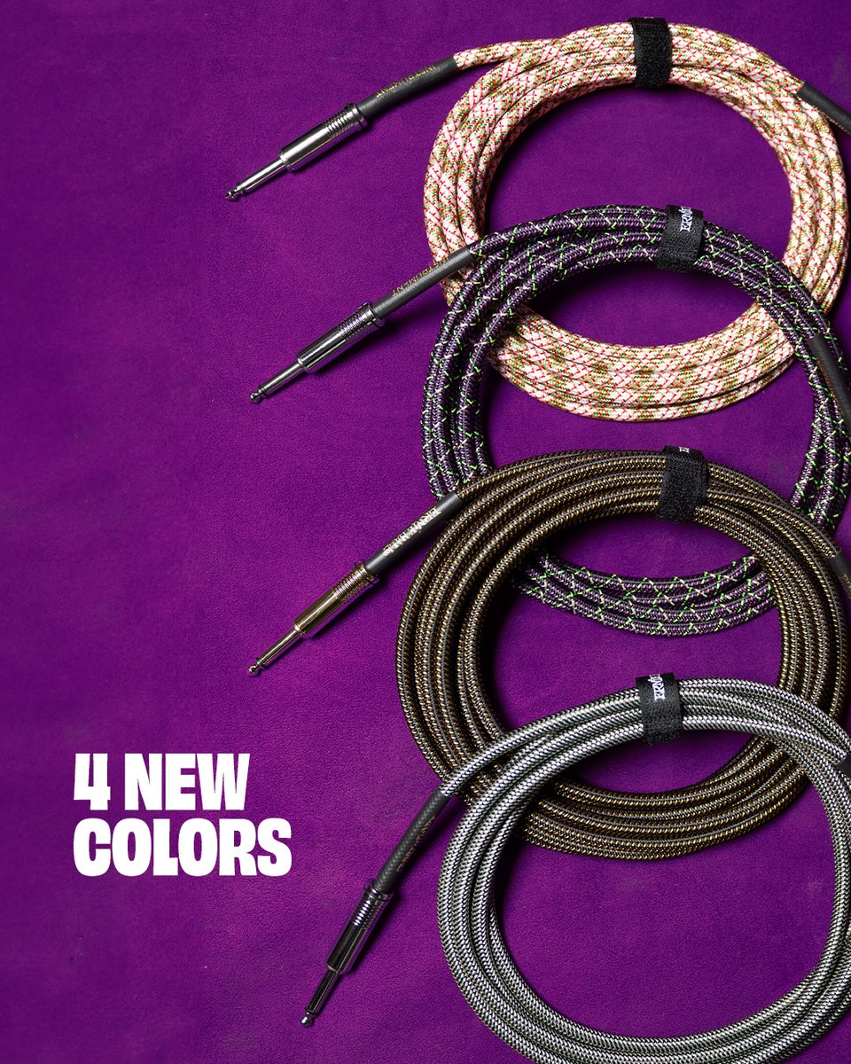 NEW! Introducing 4 new colors to the Ernie Ball Braided Cables collection! Which one is your favorite?