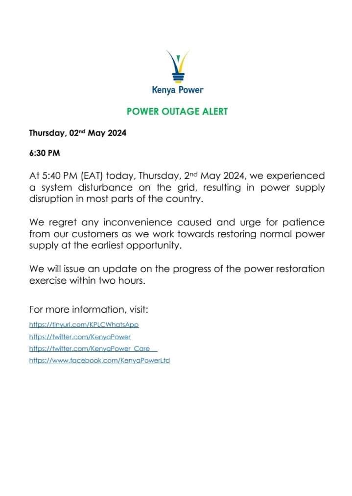 SMH anyway 

#KPLC #nationwide #outage #nairobi #nairobifloods