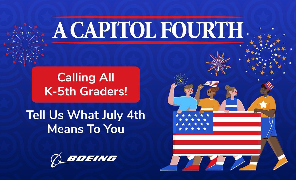 Calling all kindergarten through 5th grade students! @July4thPBS in partnership with @Boeing is inviting all K-5 students to submit their original artwork on what the Fourth of July means to them. For contest details, visit: loom.ly/mmFXDKc