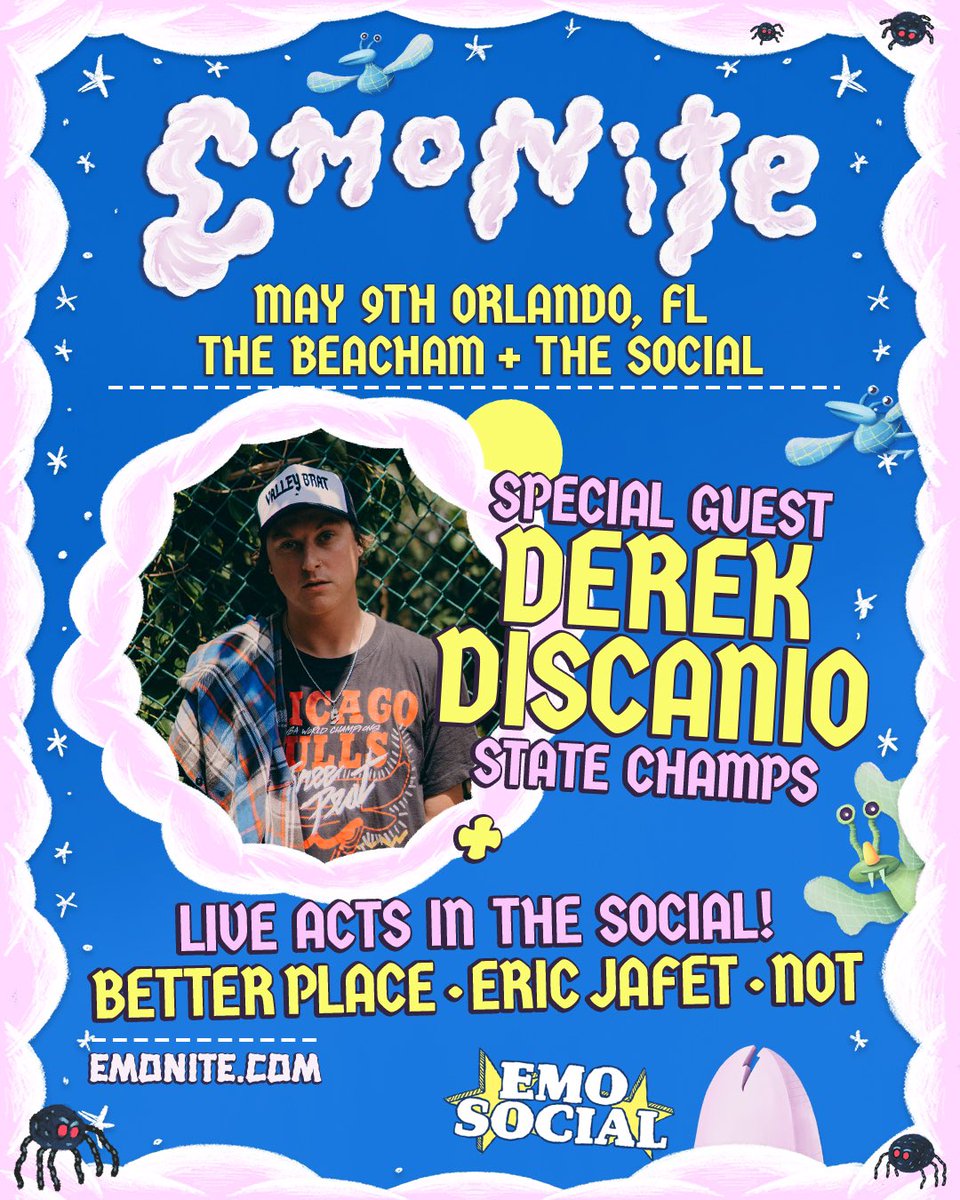 ⚠️NEXT WEEK: @emonitela x @emosocialparty are back at it May 9th with special guest @dereksteez ⚡️