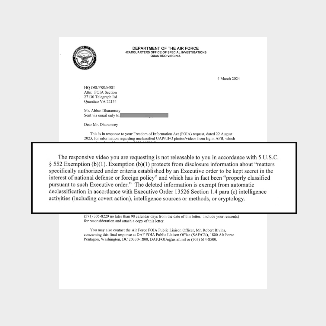 This FOIA document confirms that AARO published a report containing patently false information. The 'Eglin UAP' case resolution from @DoD_AARO leaves no doubt that AARO is unwilling to perform their duties.