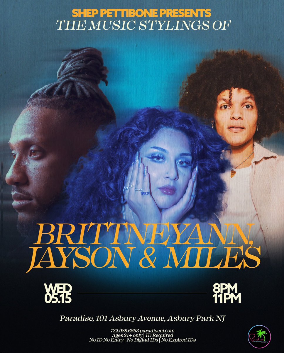 Brittneyann, Jayson & Miles Wednesday, May 15th Live Music - 8pm til 11pm Drinks by: Ryan 😀💖🌴 #paradisenj #asburypark #LGBTQ #asburyparknj #Wednesday #paradisenjclub #gaypride #livemusic #Wednesdayfeeling #gaybar #milesmusic @ILoveGayNJ