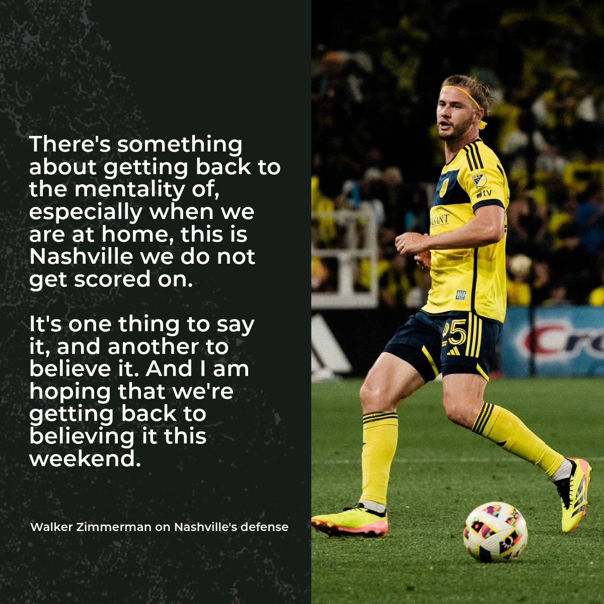 Walker Zimmerman ahead of Nashville's match against Montreal this Saturday. #EveryoneN