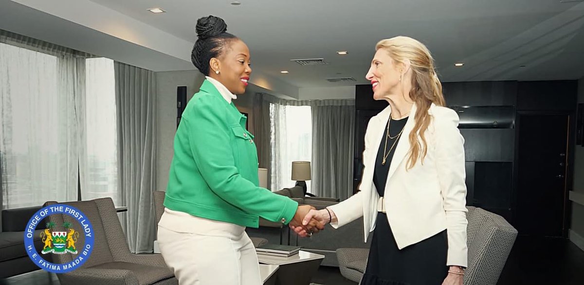 Yesterday I had the pleasure of meeting H.E. @FirstLadyBio to discuss health care in Sierra Leone. @Seed_Global will continue our work in #SierraLeone training midwives to deliver excellent care to mothers and newborns. We are committed to getting things done.