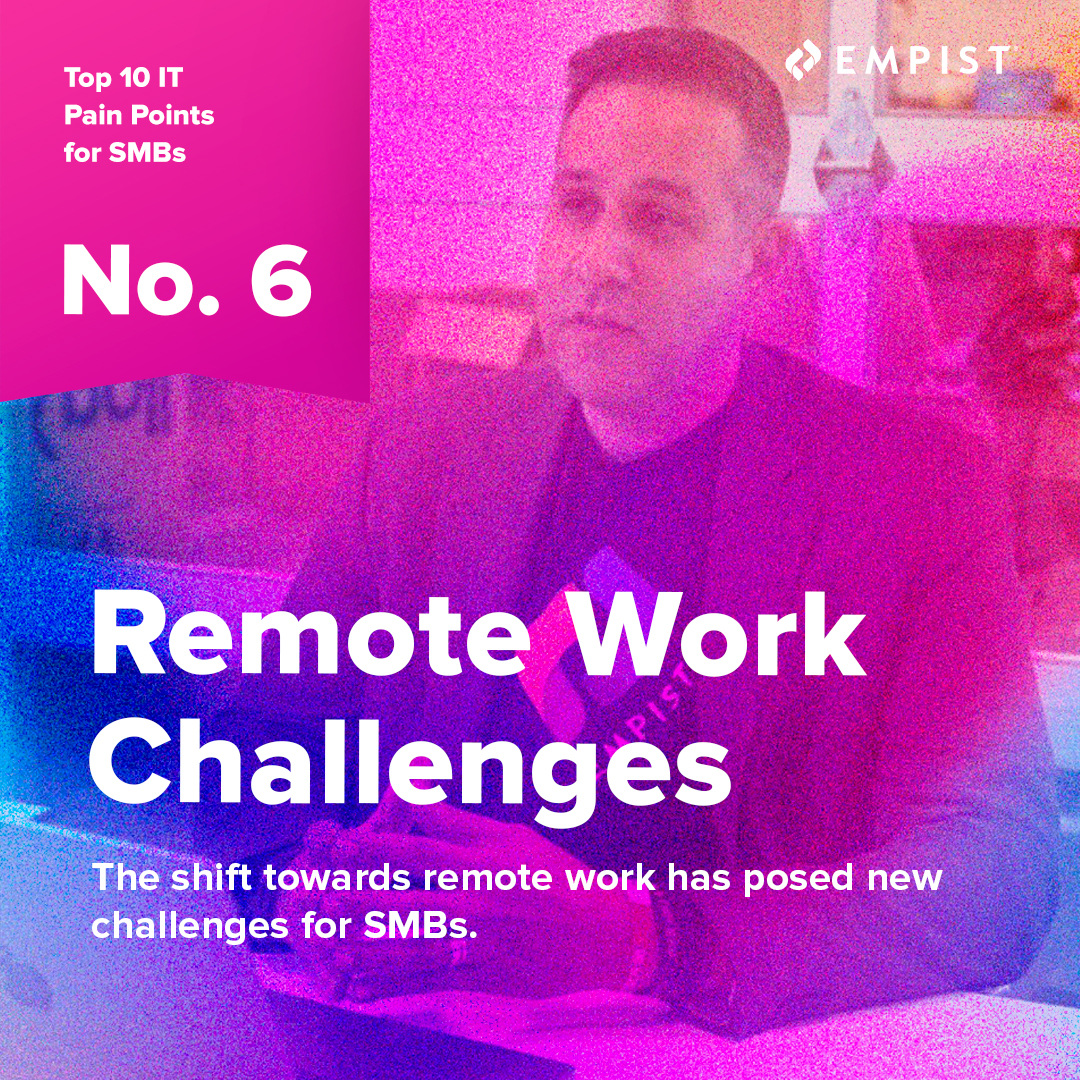 Empist's tweet image. The shift towards remote work has posed new challenges for SMBs, including providing secure access to company resources, managing remote IT infrastructure, and supporting diverse devices and connectivity issues. #RemoteWorkSolutions #SecureAccess bit.ly/3WpzaVL