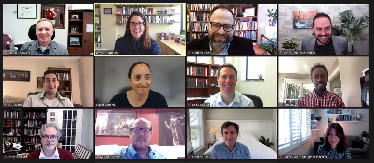 Had a great time discussing some really terrific nat'l sec law works-in-progress, particularly @AlexSinha's upcoming book chapter on governmental speech acts, nat'l sec proclamations, & international law. Thanks @AmyGaudion1 for your leadership of @TheAALS nat'l sec Section!