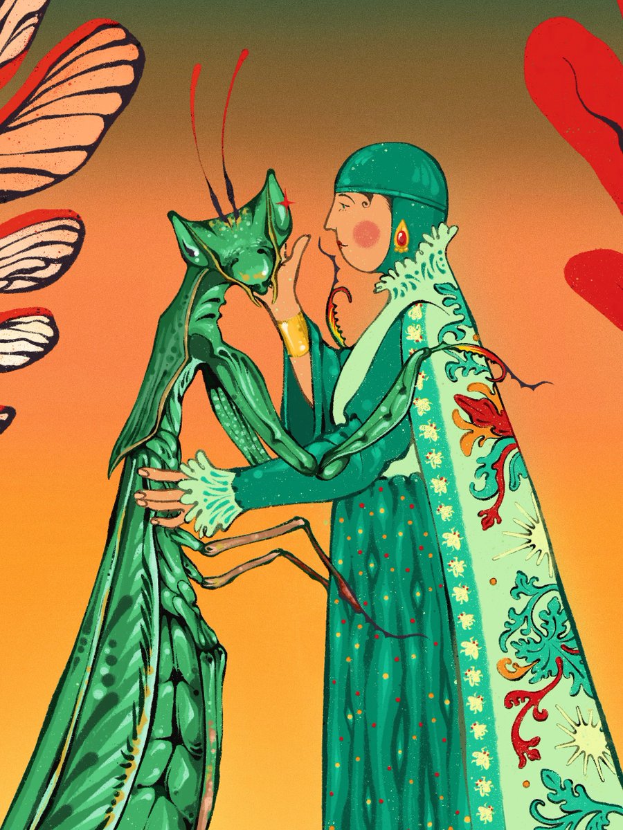 the lovers — here’s the illustration i did for @birdmenmagazine to celebrate Green Porno, a series of short films on animal sexual behavior (written, directed and interpreted by none other than the fantastic Isabella Rossellini!) now available on @mubiitalia 🪱