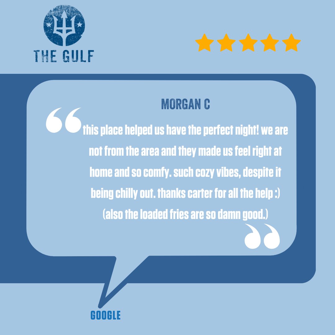 We are deeply grateful for your amazing review! Thank you so much! #TheGulf #OrangeBeach #5Stars