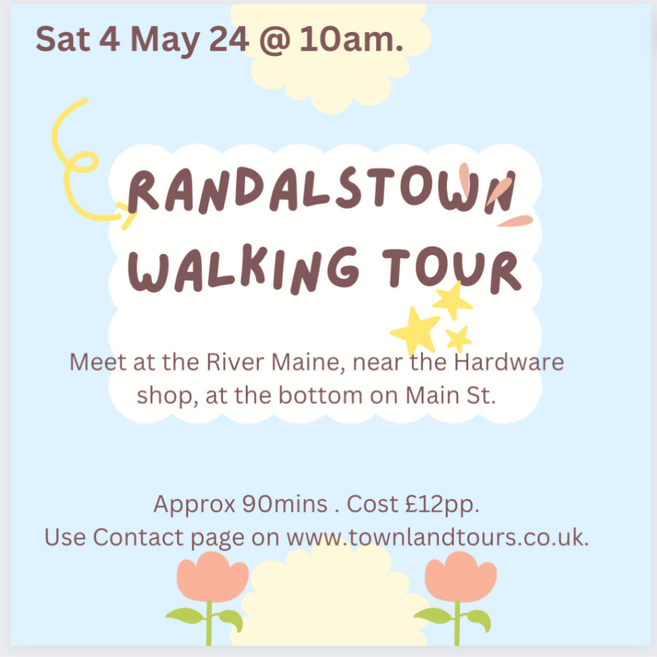 A #Saturday morning with a difference- a #WalkingTour of #Randalstown, #CoAntrim. 

Join us to hear what made this #town so special over the years! 

#townlandtours #vegantabletourni #bluebadgeguide #loveNI #discoverNI #embraceagiantspirit #ConservationArea #viaduct #linen