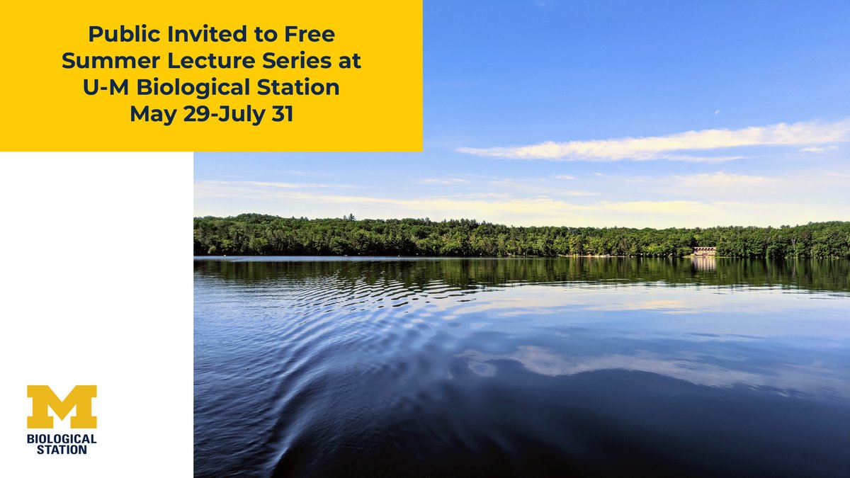 MARK YOUR CALENDAR: Join us on Wednesdays at 7 p.m. for the 2024 Summer Lecture Series at the research and teaching campus in northern Michigan. Meet the lineup of distinguished scientists, artists and authors who will open windows into our natural world. myumi.ch/8rJWn