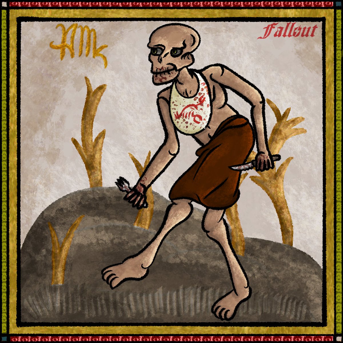 arcus7564's tweet photo. The Ghoul from #fallout: #marginalia #drolleries #illustration #manuscript #medieval #middleages #creativity #art #artist #graphicdesign #darkages #idrawlogos #comics #furry #furryart #furryartist #dragonart #collaboration #medievalbestiary #mythicalcreatures #falloutboy https://t.co/6wJwOMaP7q