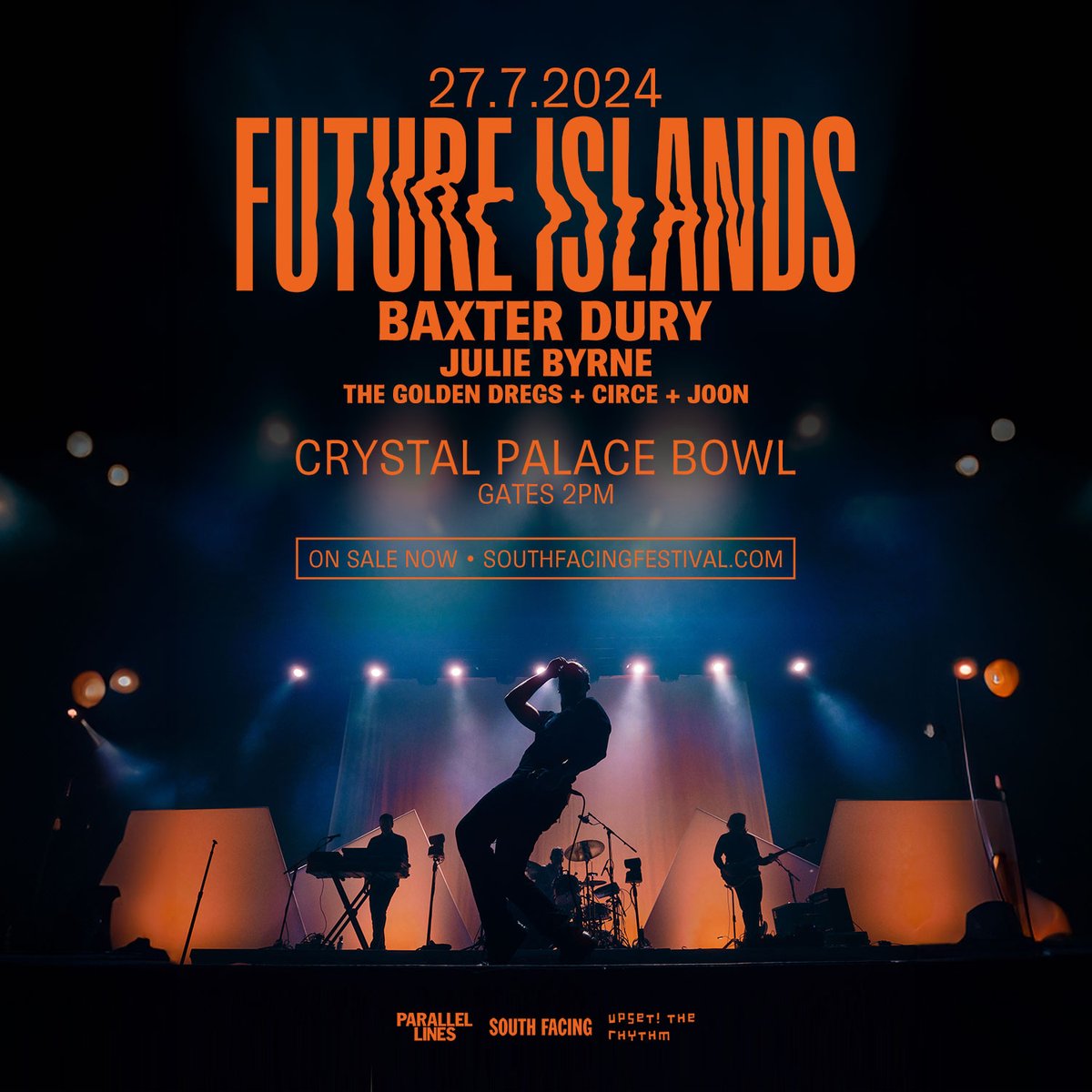 FULL LINE-UP: Future Islands (@futureislands) have revealed they will be joined by @baxterdury, Julie Byrne, @TheGoldenDregs, @circemusic_ & @templeofjoon this July at @CP_Bowl! 🧡🎶 Tickets are on sale here: bit.ly/3y5WkXq