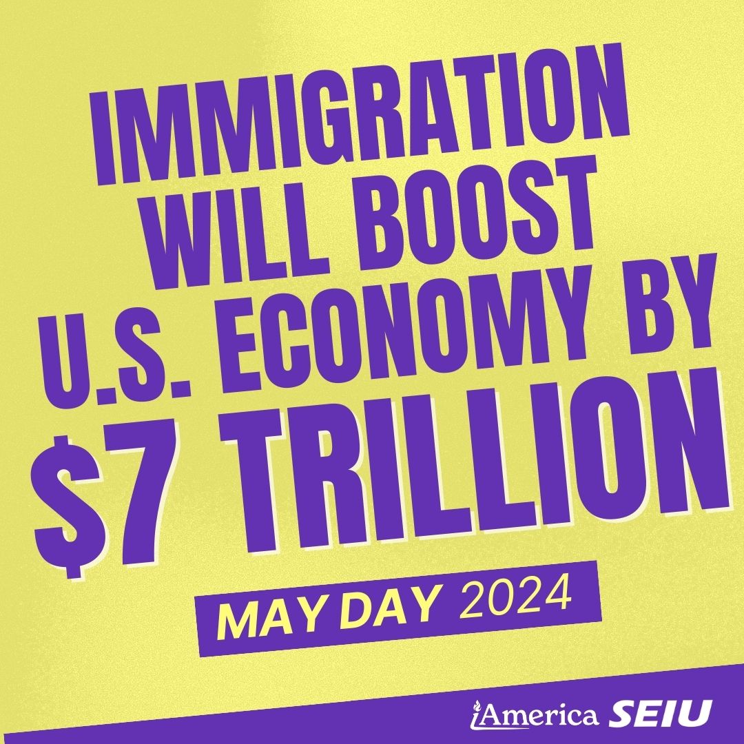 Immigration = a $7 trillion boost to the U.S. economy over a decade per @USCBO. @POTUS, providing more legal pathways for residents to work w/deportation protection, like Temporary Protected Status, allows for economic growth. #TPSjustice this #MayDay2024! 🇨🇩 🇸🇻 🇭🇳 🇳🇮 🇳🇵 🇬🇹
