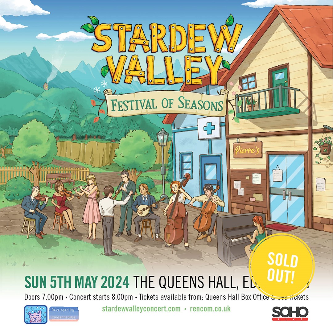 Tonight is the #SoldOut show of Stardew Valley: Festival of Seasons 6.30pm Box Office opens 7:00pm Venue Doors and Bar Open 7.30pm Doors to Auditorium 8:00pm First Act 8:45pm Interval 9:05pm Second Act 9:40pm Show End