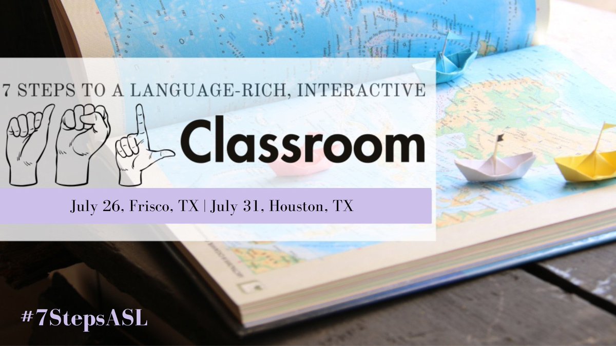 #ASL Ts, the newly revised #7StepsWL has an entire section dedicated to #languagelearning in the #ASLClassroom! Even better, we've developed a #7StepsASL workshop JUST FOR YOU. Join us in DFW 7/26 or Houston 7/31! seidlitzeducation.com/upcoming-event…