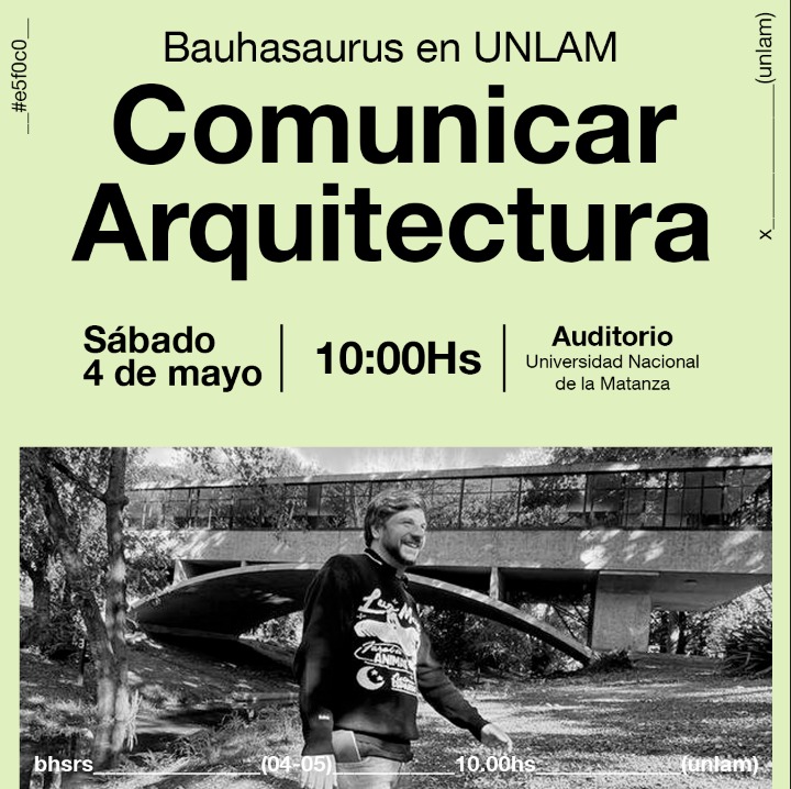 Nos vemos en la @UnlamOficial el Sábado para dar una charlita informal sobre 'Comunicar Arquitectura' y luego armar un conversatorio con los estudiantes.

Convoca 'Historia y Critica' de la carrera Arquitectura. ❤️