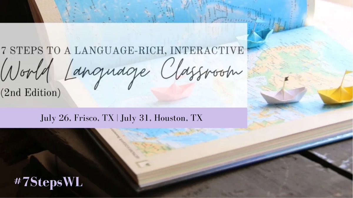 How is your summer #ProfessionalDevelopment calendar looking? #WorldLanguage Ts, we'd love to see you at one of our #7StepsWL #booklaunch workshops! Register now to join us 7/26 in DFW or 7/13 in Houston! seidlitzeducation.com/upcoming-event…