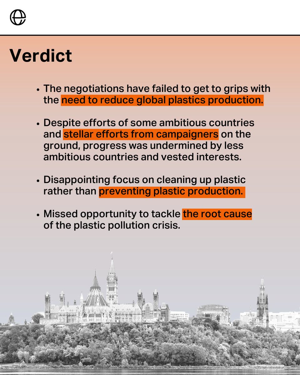 ClientEarth's tweet image. The fossil fuel industry at the recent Global #PlasticsTreaty negotiations have tried to perpetuate the myth that recycling can solve our plastics crisis⚠️

But we can't recycle our way out of this problem. We must tackle the root cause: global plastics production. Our analysis👇