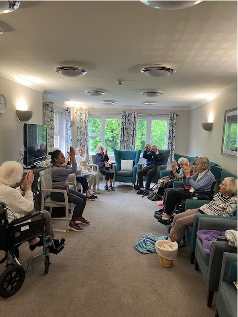 LimegroveCareAH's tweet photo. Todays Chair Yoga with @adiyoguk #residents #wellbeing #activitys #carehome #easthorsley @AnchorLaterLife https://t.co/2N260rRS0H