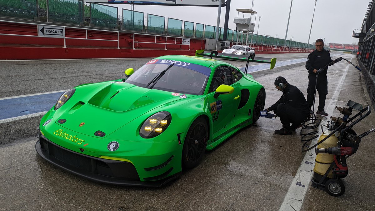 nopeengineering's tweet photo. A weekend full of races in #Misano! We are proud to be with #ebimotors for their comeback in Italian GT Championship! The car is the green fluo #Porsche992GT3R n.44, the drivers are Paolo Venerosi/Alessandro Baccani 💪🏁
#NOPEEngineering #engineering #motorsport #cigts #porsche https://t.co/e0UsYlvtnO