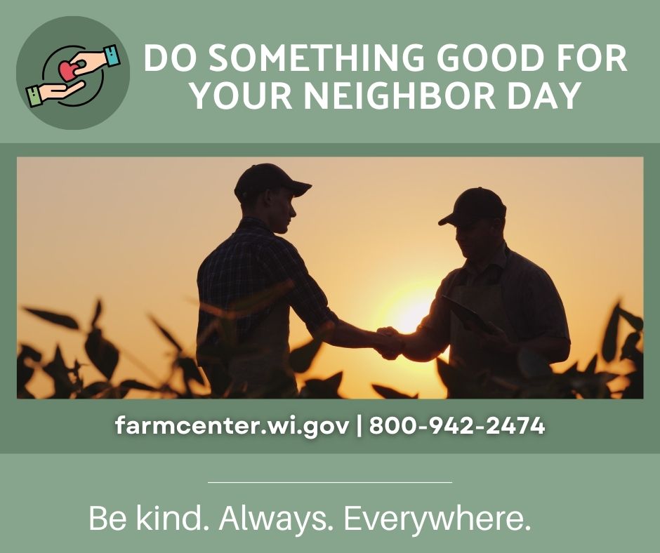 Be kind to others. ❤️ You never know what someone is going through. The Wisconsin Farm Center helps Wisconsin farmers and their families. Learn more at farmcenter.wi.gov. #WisconsinFarmCenter #DATCP