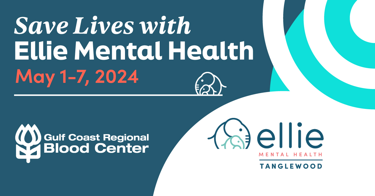 Save lives with Ellie Mental Health in honor of Mental Health Awareness Month! As a thank you for supporting patients in our community, donors who give blood from May 1-7, 2024 will receive a free 30-minute consultation from Ellie Mental Health. Visit giveblood.org.