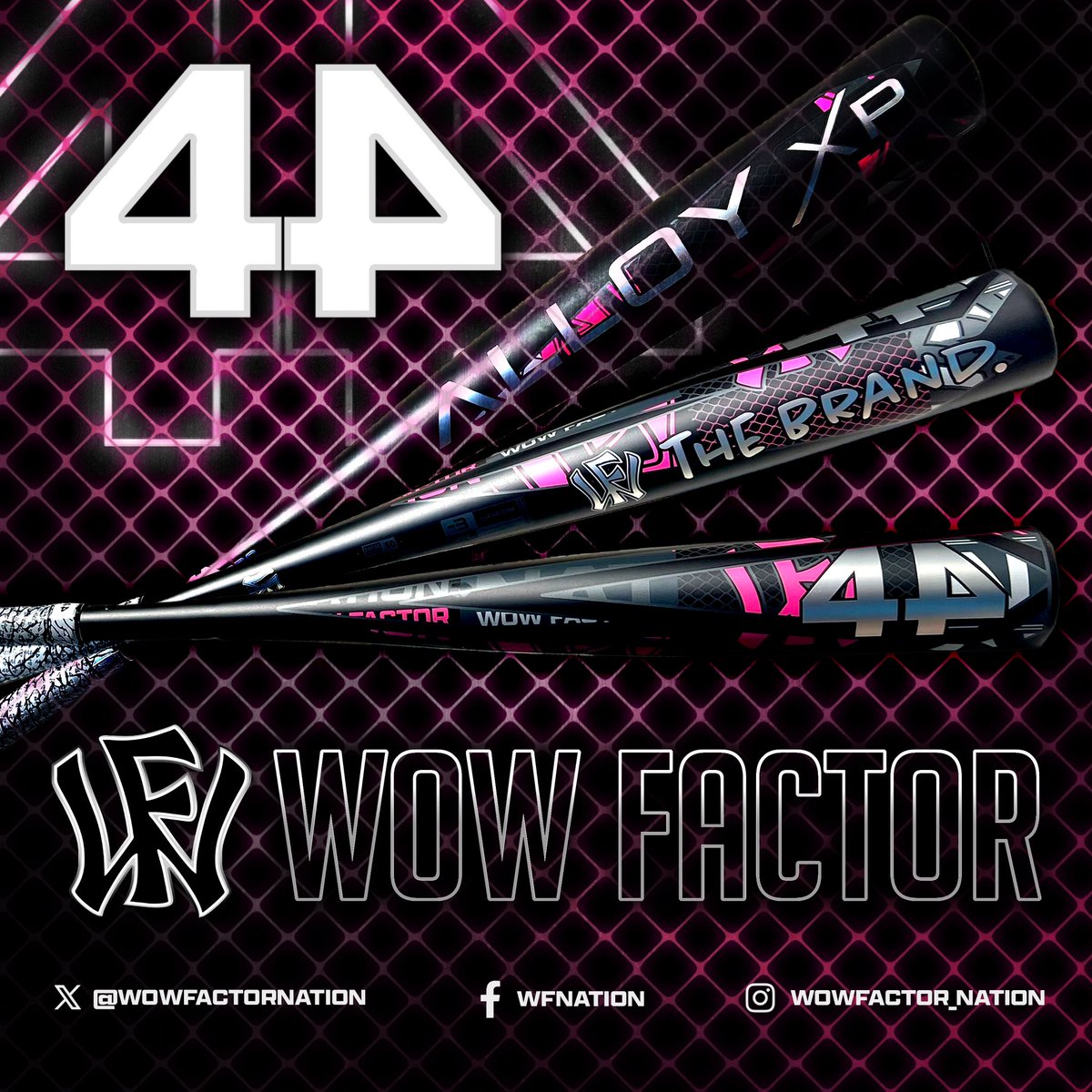 Wow Factor Nation 14U is ready to take the field this weekend @PerfectGameUSA Southeast World Series in Georgia. They are ready to drop some bombs 💣💣 with our new @44ProCustom The Brand BBCOR. @WowFactorNation X @44ProCustom #TheBrand #Team44