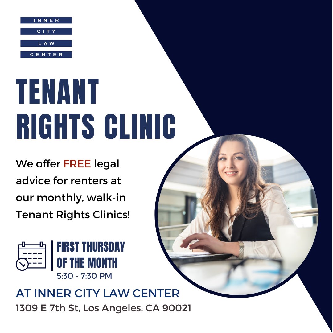 **TODAY, MAY 2ND** We're offering FREE legal advice for renters at our monthly, walk-in Tenant Rights Clinic!

Facing #eviction?
Apartment #uninhabitable?
Want to know your #tenantrights?
Need #freelegaladvice?
#legalaid #freelegalaid