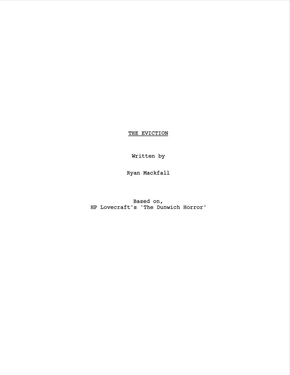 I never really had much of a desire to write a modern adaptation of a #HPLovecraft story, but here we are at the starting blocks of one, in short form - The Eviction (based on The Dunwich Horror).