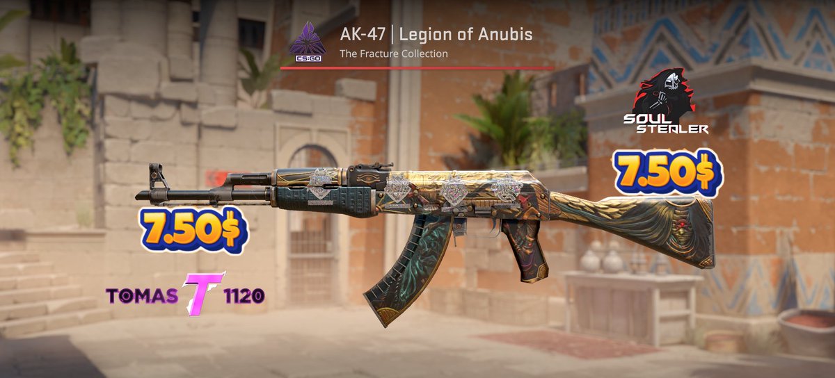 🦆Sponsored by @pecegan   🦆

👉Ak-47 Legion Of Anubis FT (7.50$)

✅Follow @Tomas1120_ and @soulstealer_hs
☑️Retweet and tag a friend

⏰Rolling in 3 days
#CS2 #csgogiveaways  #csgoskinsfree