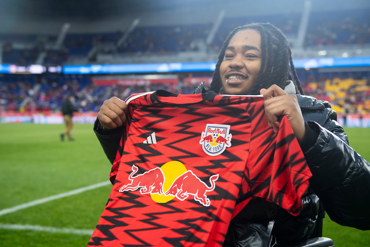 Jahir West, a patient at Hackensack Meridian JFK Johnson Rehabilitation Institute, was honored at the April 27th Red Bulls game in Red Bulls Arena for his incredible resilience and determination throughout his rehabilitation journey with a standing ovation from the crowd.