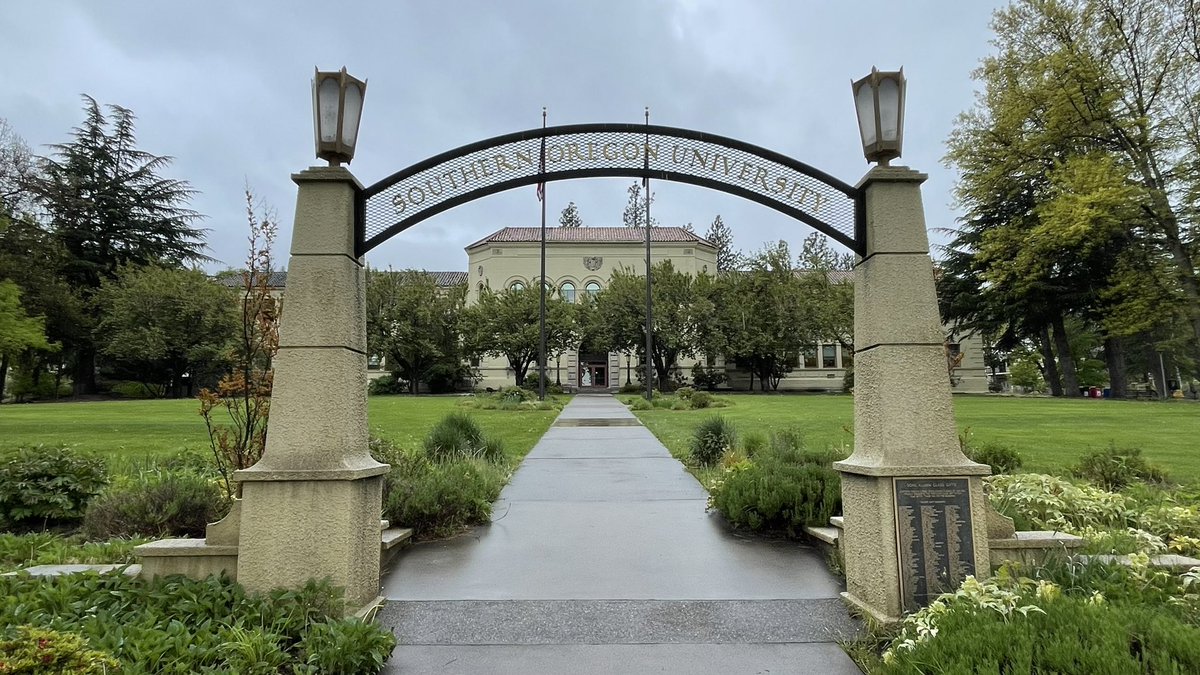 Churchill Hall was built in 1926 for what was then-called Southern Oregon State Normal School — we’re in Ashland as this weekend the SOU Raiders host the KG Fighters in an international college football game.