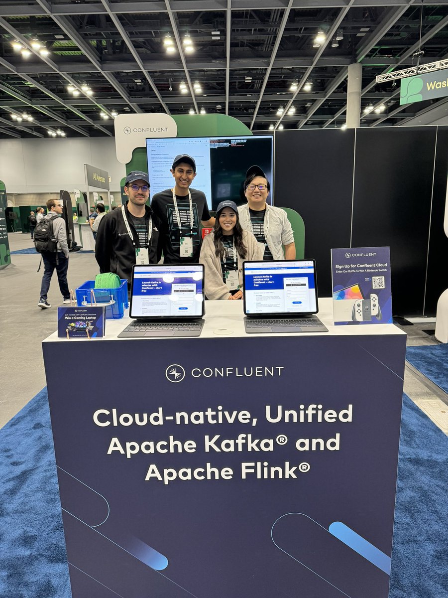 We’re here at #MongoDBlocal! 
👋 Stop by our booth and say hello to our #datastreaming experts.
We’re excited to talk about cloud-native, unified #apachekafka and #apacheflink. 
P.s. we also have 🧢