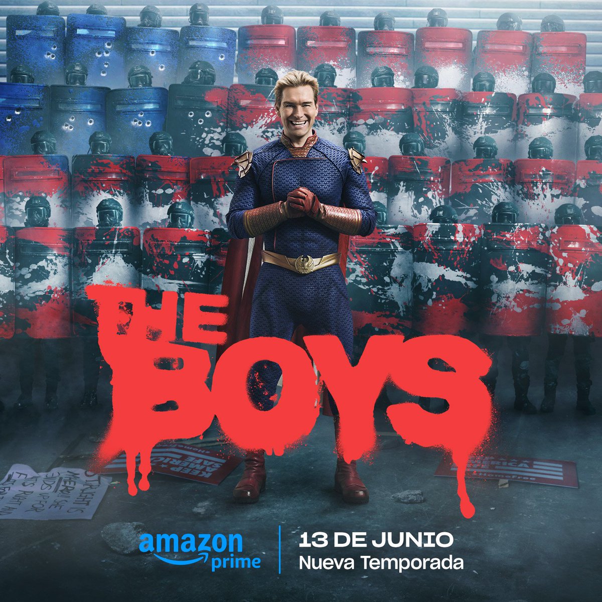 🔜 Estos dos nuevos pósters de #TheBoys nos recuerdan que la temporada 4 llega a #PrimeVideo en Junio.