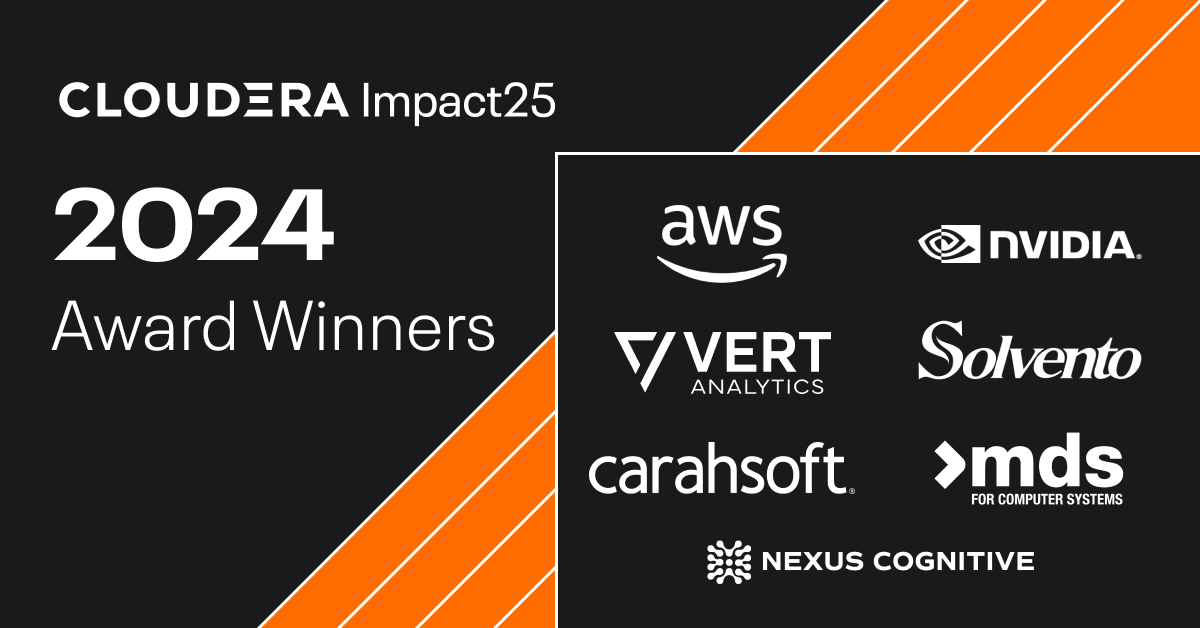 Congrats to the winners of our 2024 Global Partner Awards, including @NVIDIA, @awscloud, @nexuscognitive, @Carahsoft & more! Check out the full winners list here: bit.ly/3UFB4Aw #Impact25 #ClouderaPartners