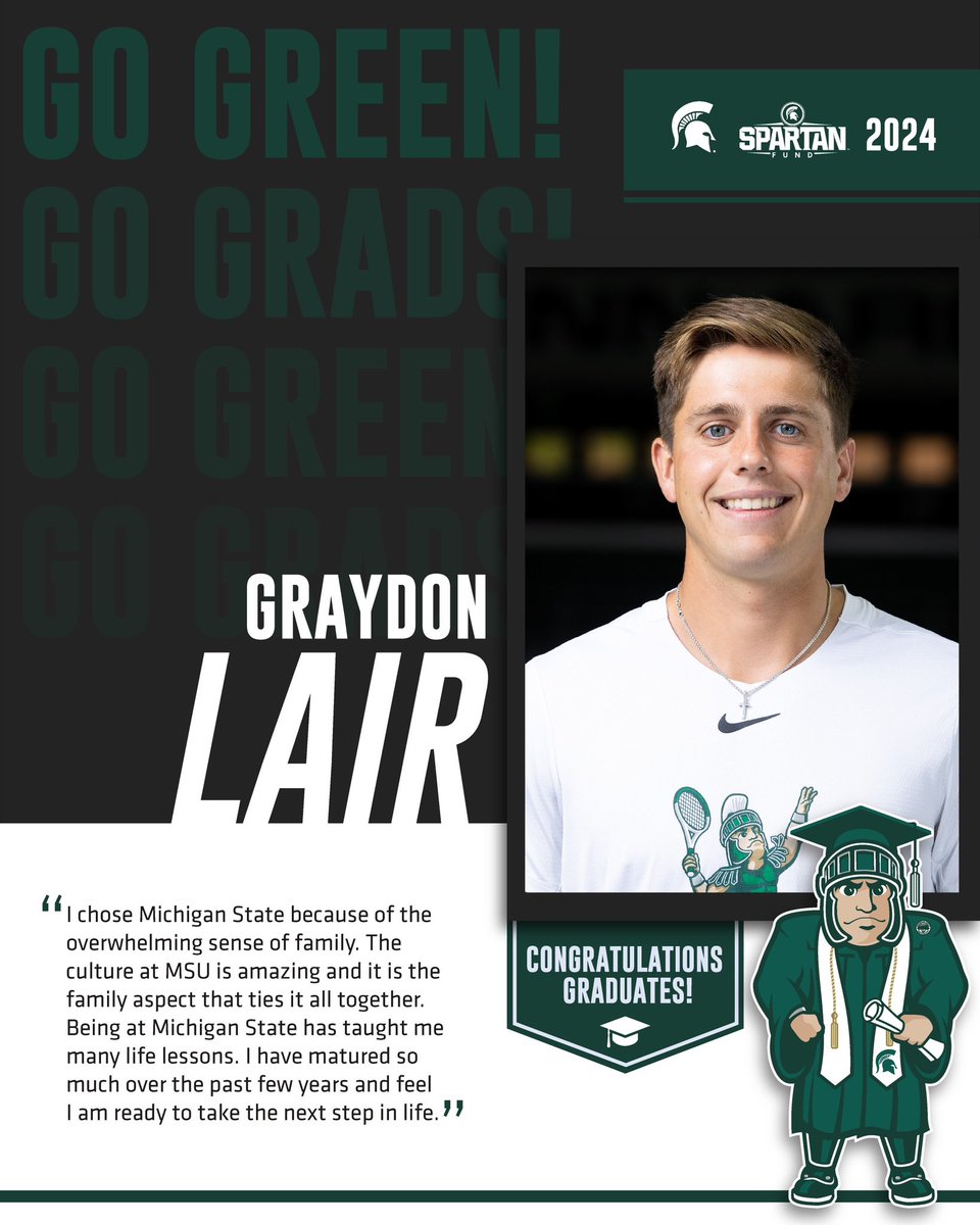 Congrats to @MSU_MTennis on earning a postseason berth and to these graduating student-athletes on all their successes on and off the court. #SpartanGrad24