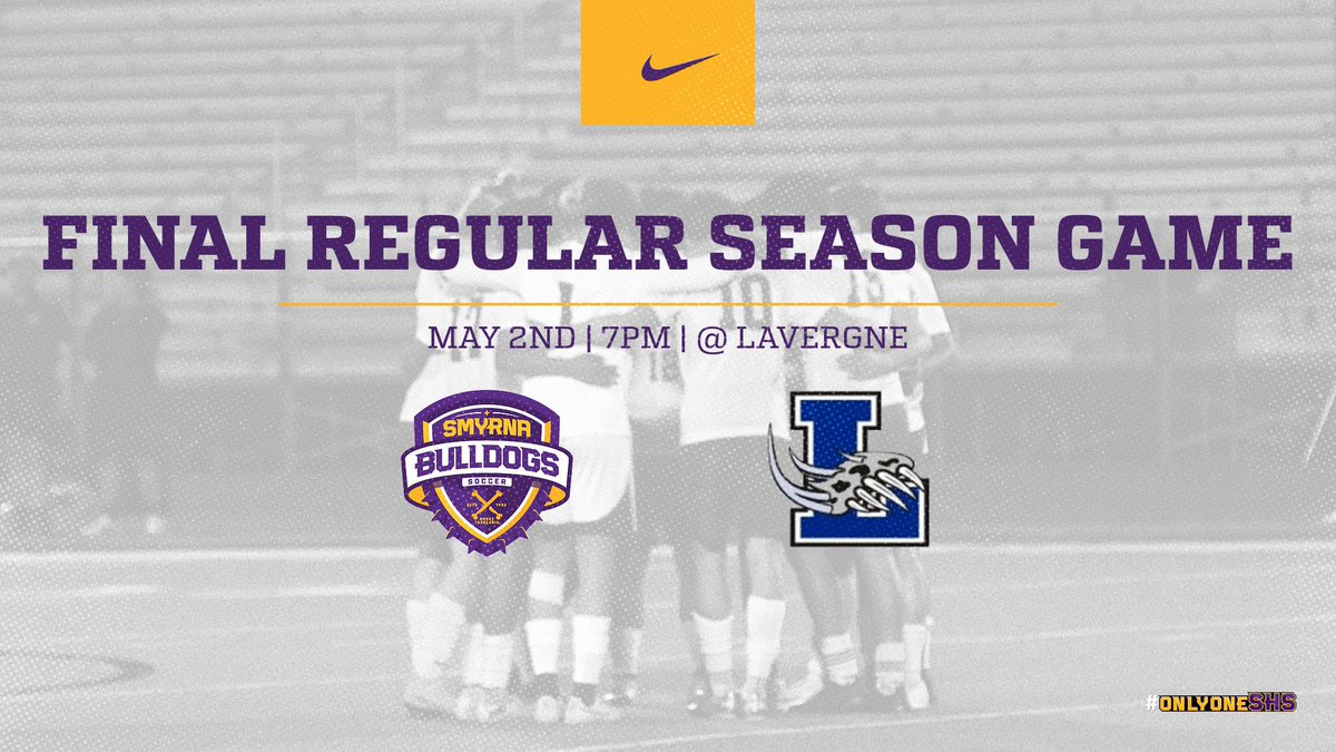 Boys have a lot to play for in their final regular season match against LaVergne tonight! Kickoff is at 7 pm @ LaVergne! Come out and support as the boys look to finish the regular season in a 7 game winning streak! #onlyoneshs @smyrnaathletics @cecil_joyce @SmyrnaBulldog