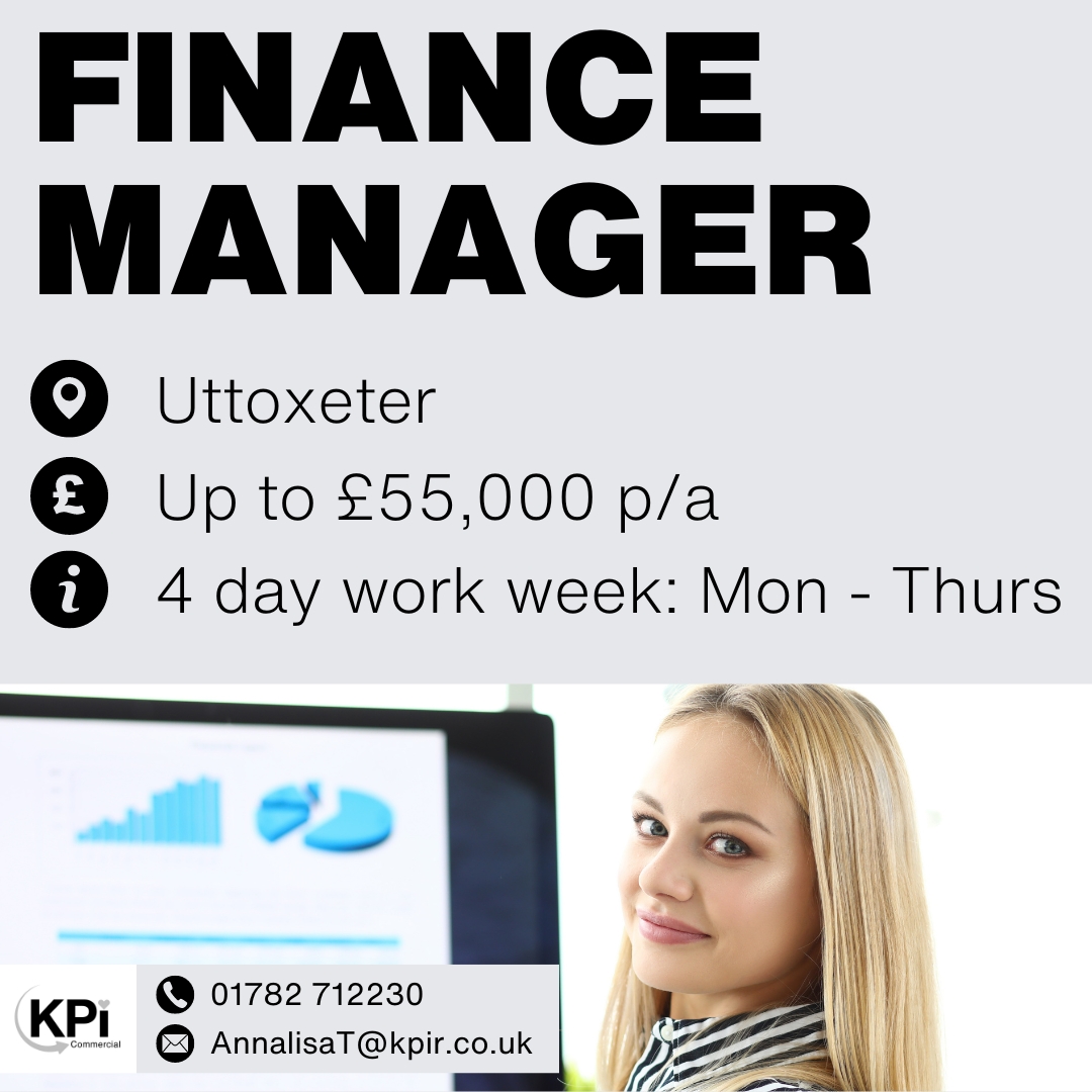 **FINANCE MANAGER** Uttoxeter. Up to £55,000 p/a

Visit bit.ly/FiMaUtt to find more details on this role.

Call 01782 712230 or email AnnalisaT@kpir.co.uk to apply.

#FinanceManager #FinanceJobs #UttoxeterJobs #StaffordJobs #DerbyJobs #StokeJobs #KPIRecruiting