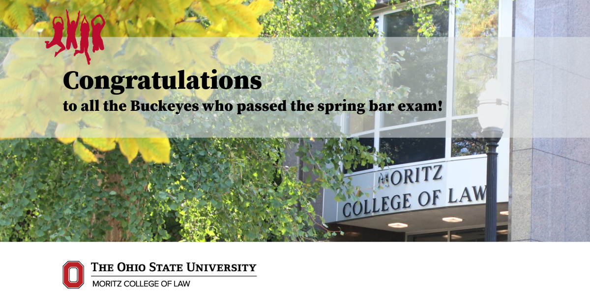 What's the pass rate for first-time takers of the spring Ohio Bar Exam at Moritz College of Law? 💯% 🎉