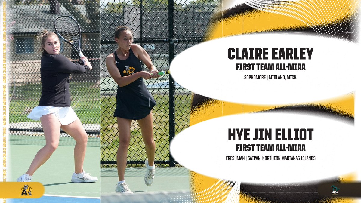Claire Earley and Hye Jin Elliot represented the @AC_WomensTennis team on First Team All-MIAA

📰tinyurl.com/bdz4m3sb

#d3tennis #GDTBAB