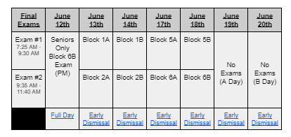 MHSN 2024 final exam schedule...start preparing early for increased retention and success! You got this!👍🦁
