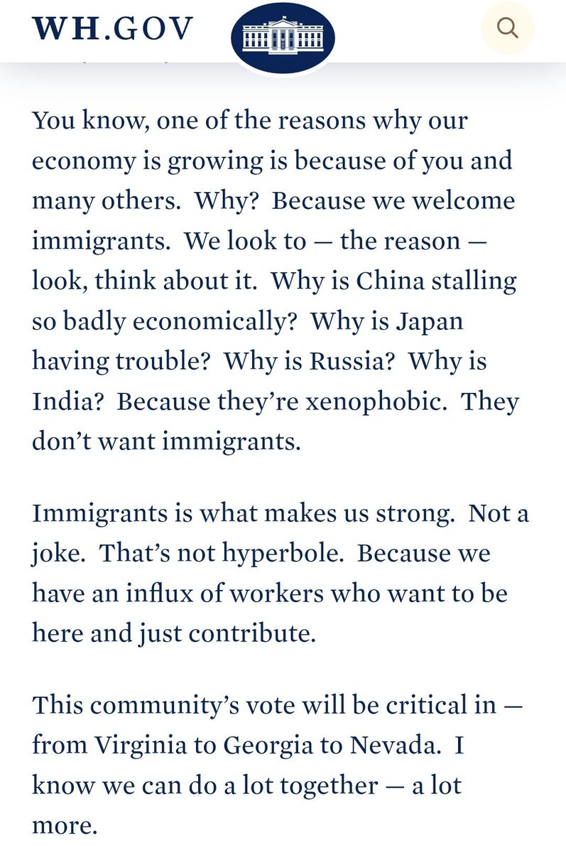 .@POTUS is wrong about calling India 'xenophobic.' The proof is in India's history. The more he speaks like this, the more he alienates his core voters. Muslims are already p***ed off with the @TheDemocrats. Now Hindus. India is not America, Mr. President. We both have different…