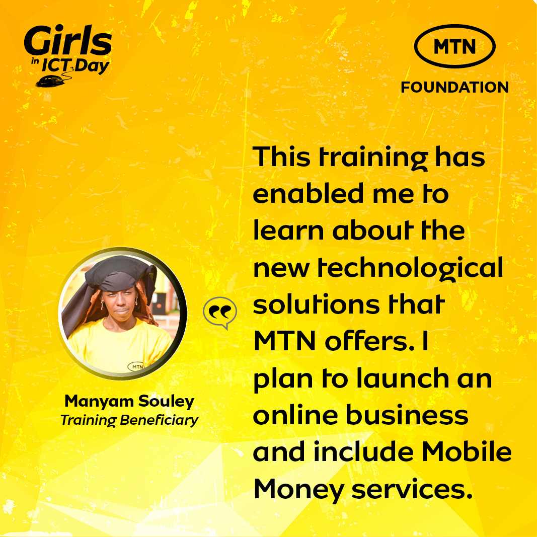 Manyam took off thanks to the @MTNFoundation's digital inclusion training. Not only has she learned about @MTNCameroon's latest tech solutions, she was also encouraged to launch an online business that integrates Mobile Money services. #DoingForTomorrowToday