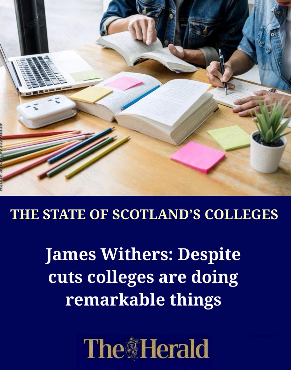 Independent Review of Scotland’s Skills System author @JamesRWithers comments on his time reviewing the education and skills system and how he found Scotland's colleges sector to be important and resilient and staffed by people who care. heraldscotland.com/opinion/242918… (2/3)