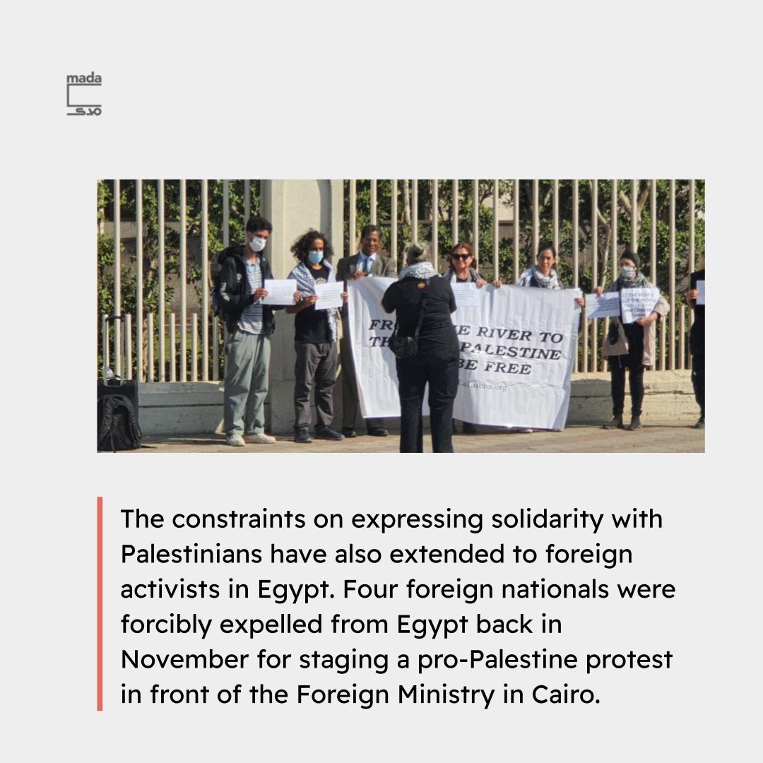 Seven people who took part in activities to express political support for Palestine were arrested abruptly from their homes by authorities in Alexandria over the past week. Six were arrested after suspending a banner in solidarity with Gaza from the overpass of an Alexandria
